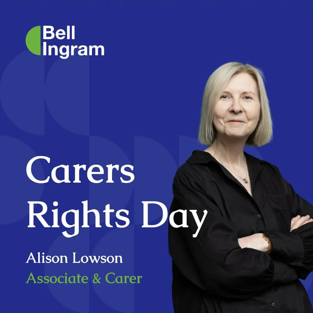 A grid of Bell Ingram social posts in the brand’s blue and green, including a hiring announcement and a notice.