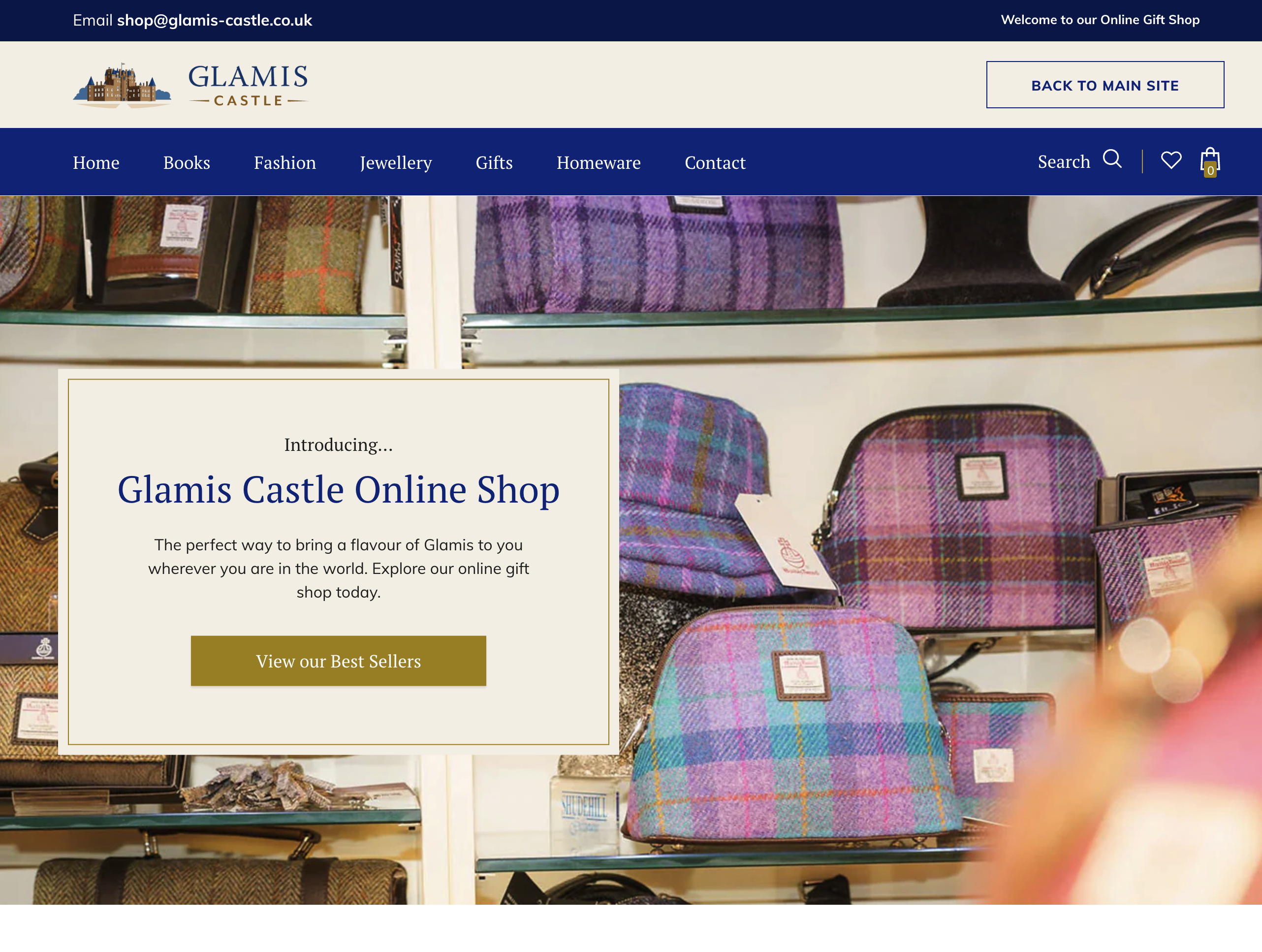 Glamis Castle Online Shop: E-commerce website development